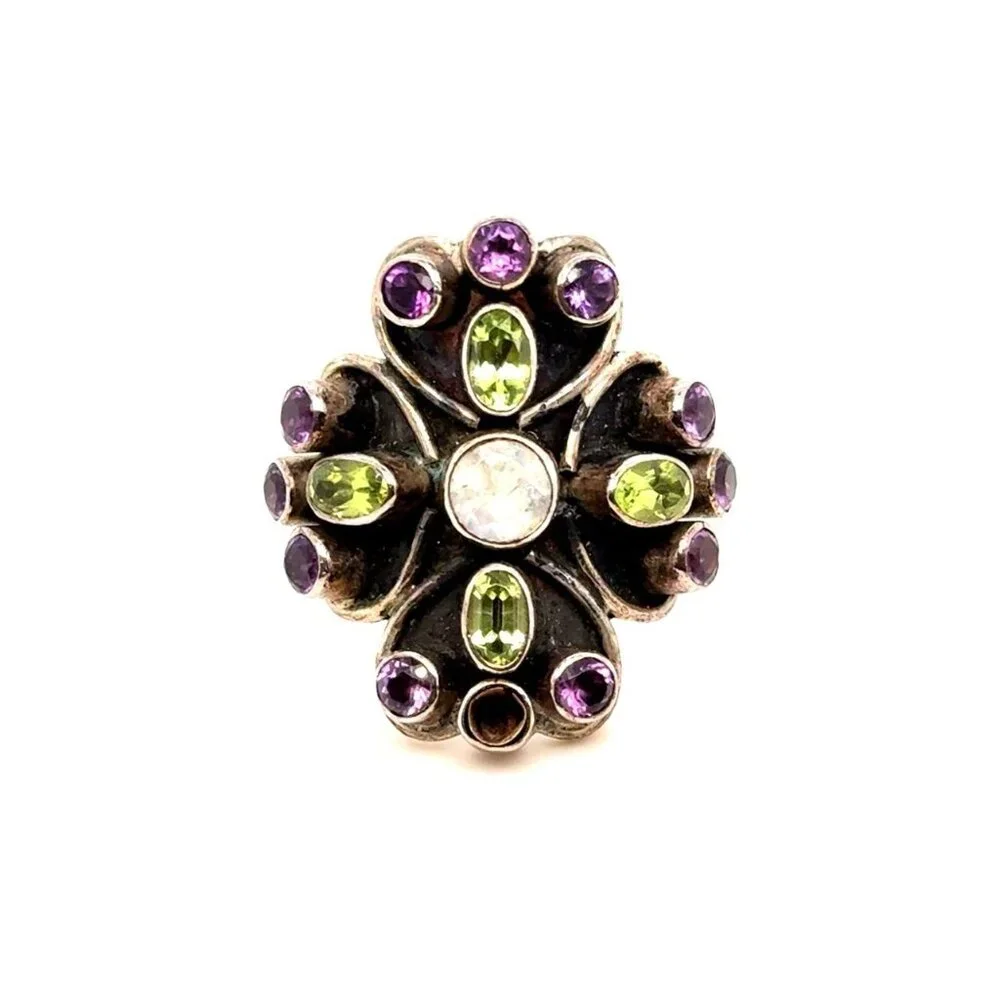 Nicky Butler 925‎ Multistones Ring (Missing 1 Stone)